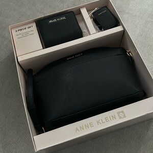 Anne Klein Black 3-Piece Crossbody Set